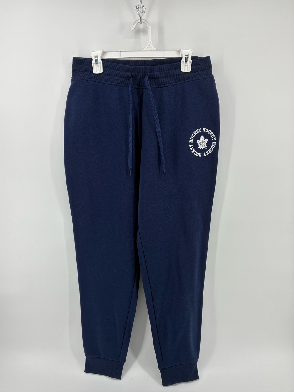NHL Toronto Maple Leafs Navy Straight Leg Sweatpants with White Crest Accent